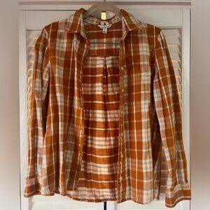 Signature Orange and White Plaid Shirt